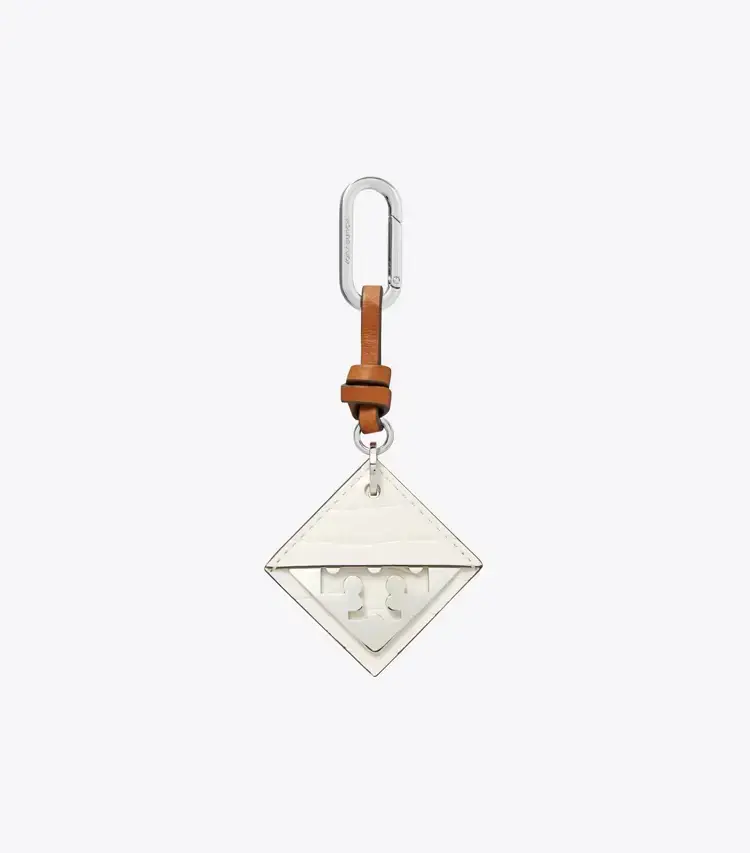 Hidden Logo Croc-Embossed Key Charm