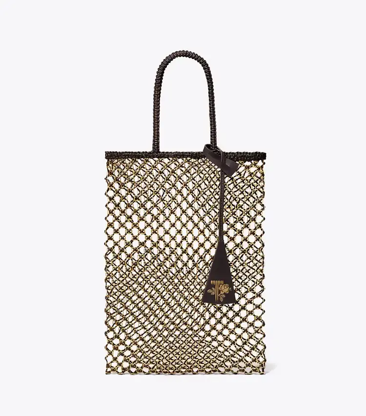 Small Handwoven Chain Mesh Tote - Image 3
