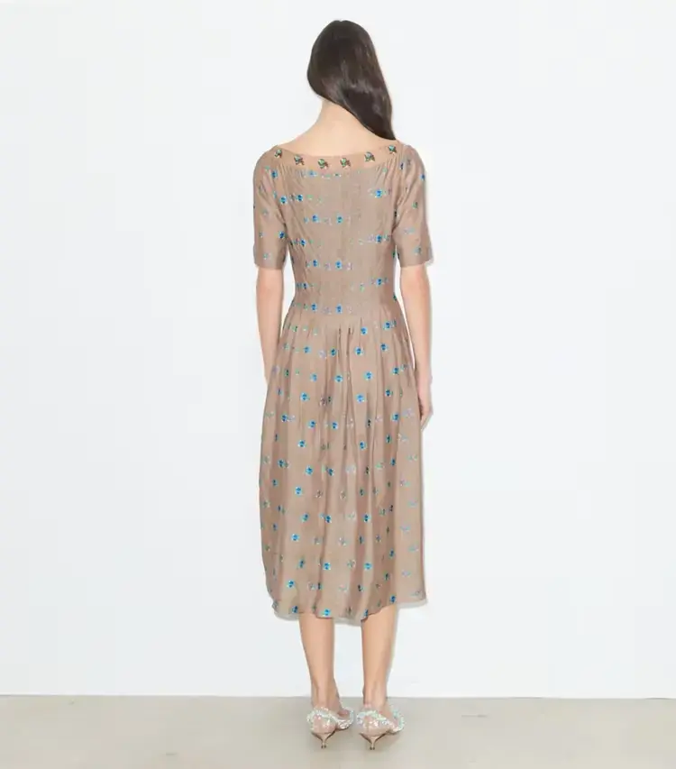 Embroidered Jacquard Dress - Image 3