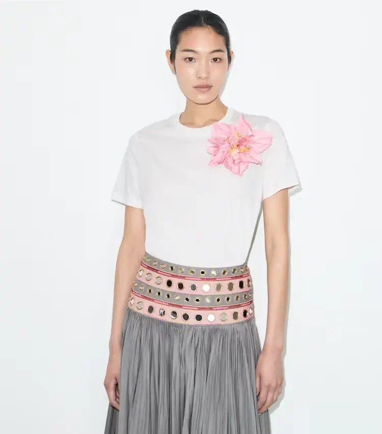 Embellished Cotton T-Shirt - Image 2