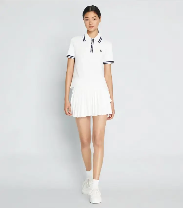 Jacquard Performance Jersey Pleated Overlay Skirt - Image 2