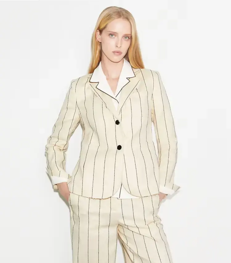 Striped Cotton Blazer - Image 2