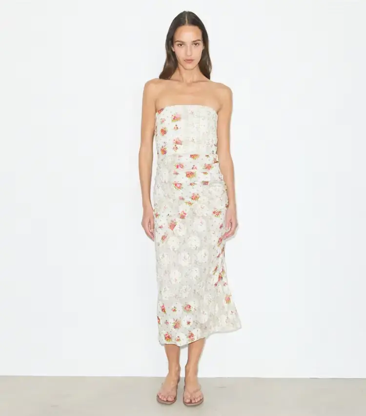 Strapless Cotton Jacquard Dress - Image 2