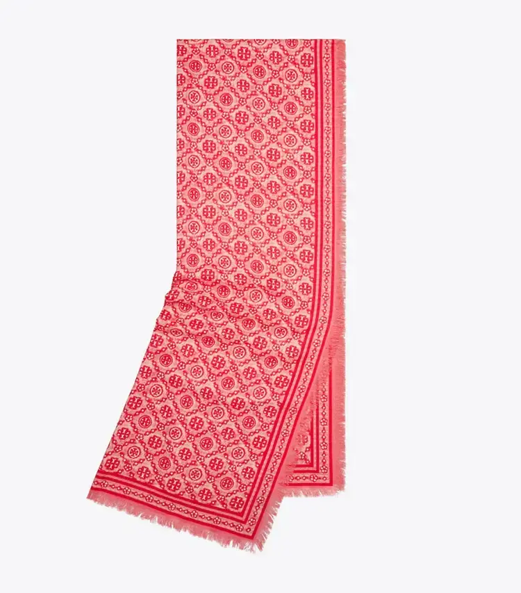 T Monogram Floral Oblong Scarf - Image 3